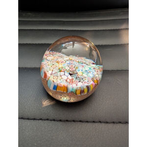 Stunning Murano glass millefiori paperweight 2 inch